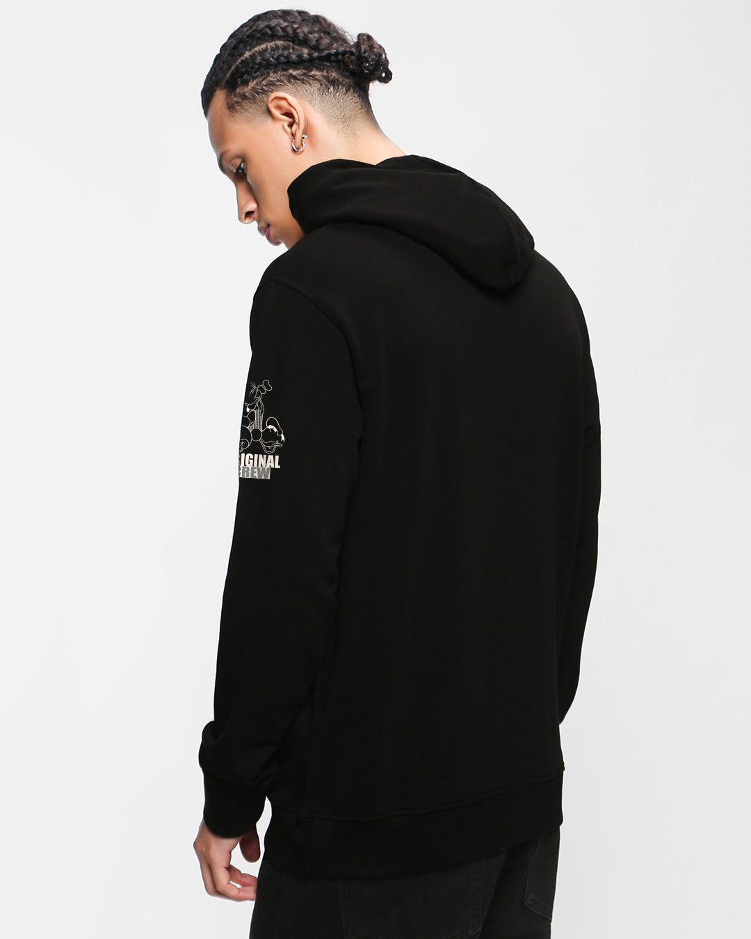 Black Mickey N Friends Graphic Printed Hoodies
