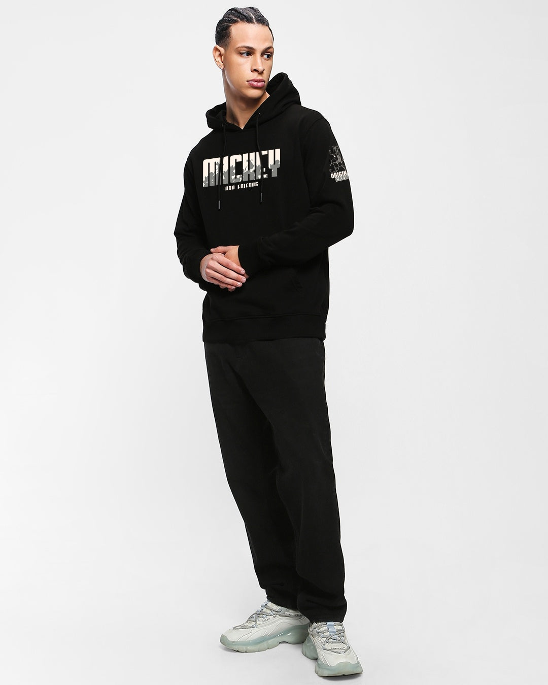 Black Mickey N Friends Graphic Printed Hoodies
