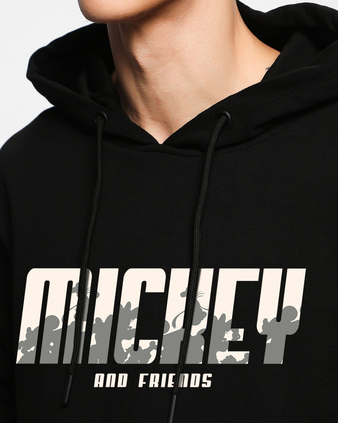 Black Mickey N Friends Graphic Printed Hoodies