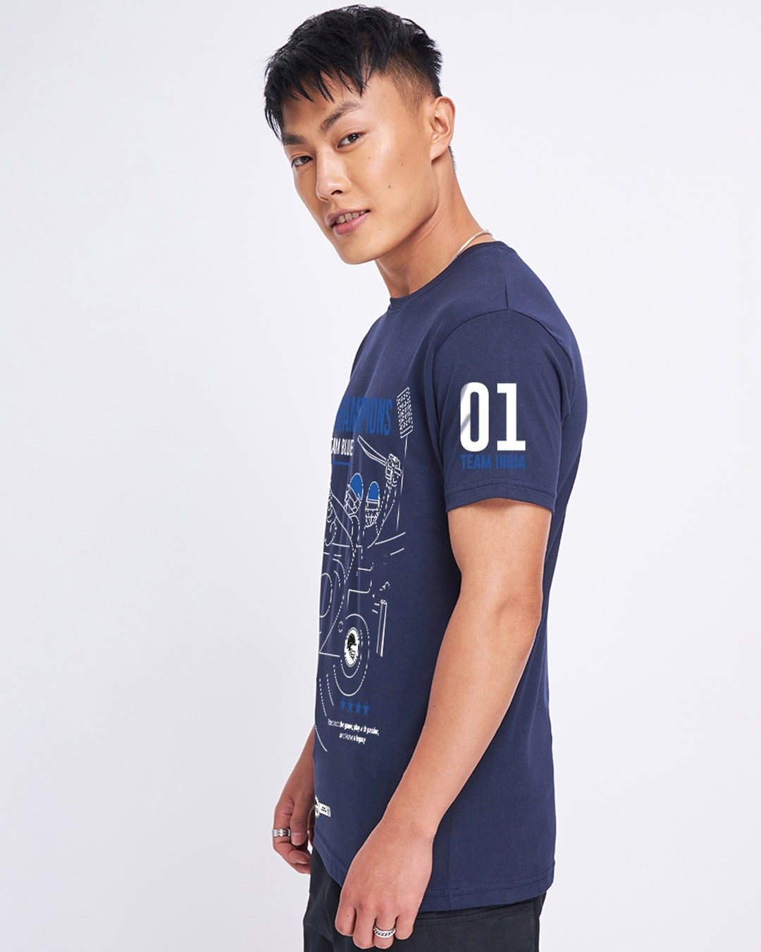 Navy Blue Graphic Printed T-shirt