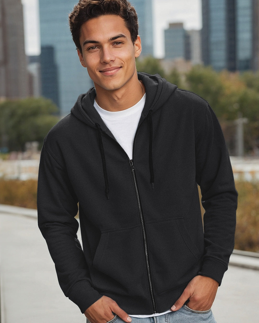 Men's Black Zipper Hoodies