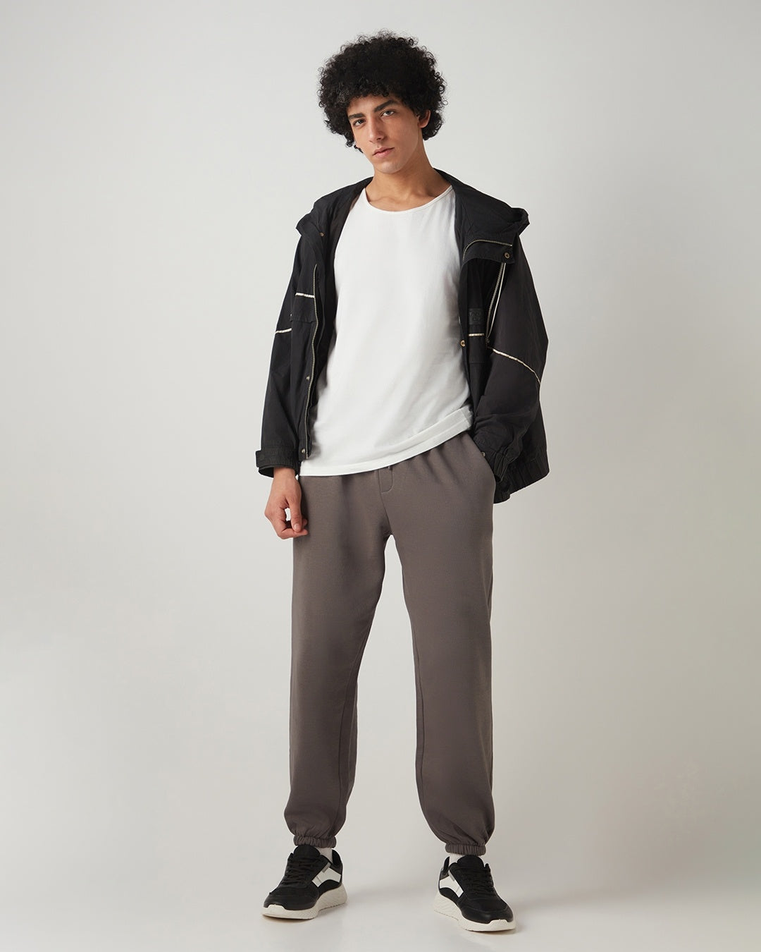 Men's Charcoal Grey Oversized Brushed Joggers