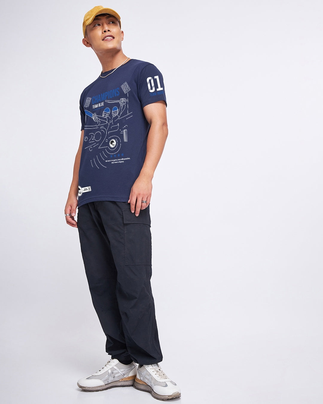 Navy Blue Graphic Printed T-shirt